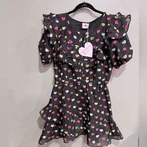 New Buddy Love Norma Heart Ruffle Mini Dress